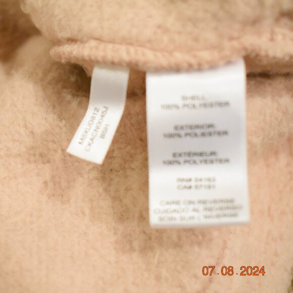 Calvin Klein Plush Zipper Vest, Peach, Women's, Medium - Picture 4 of 8